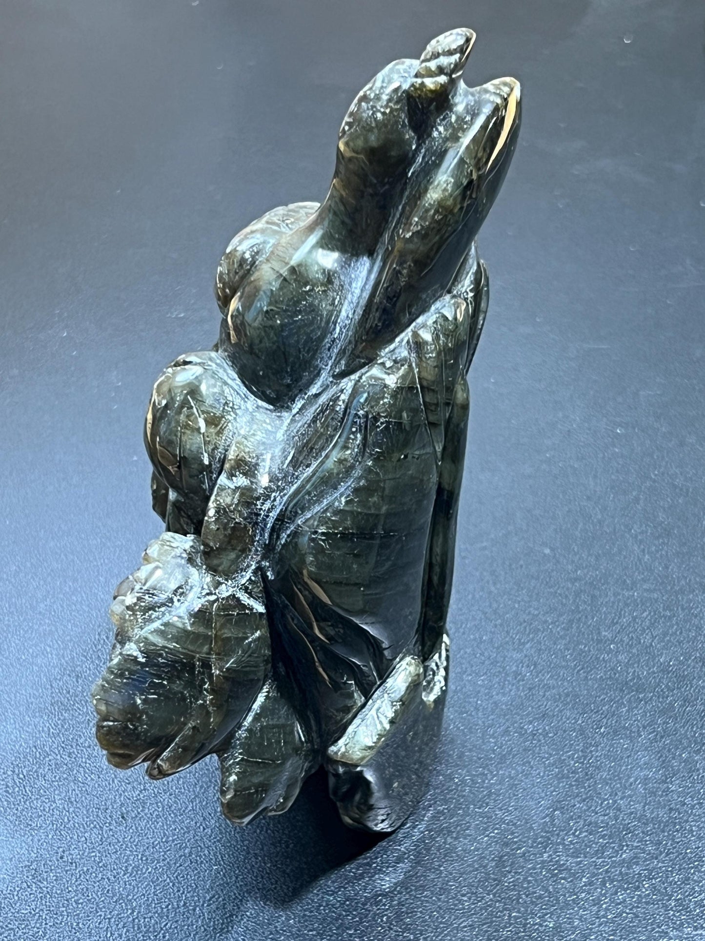 Large Peacock Flashy Labradorite Crystal Carving