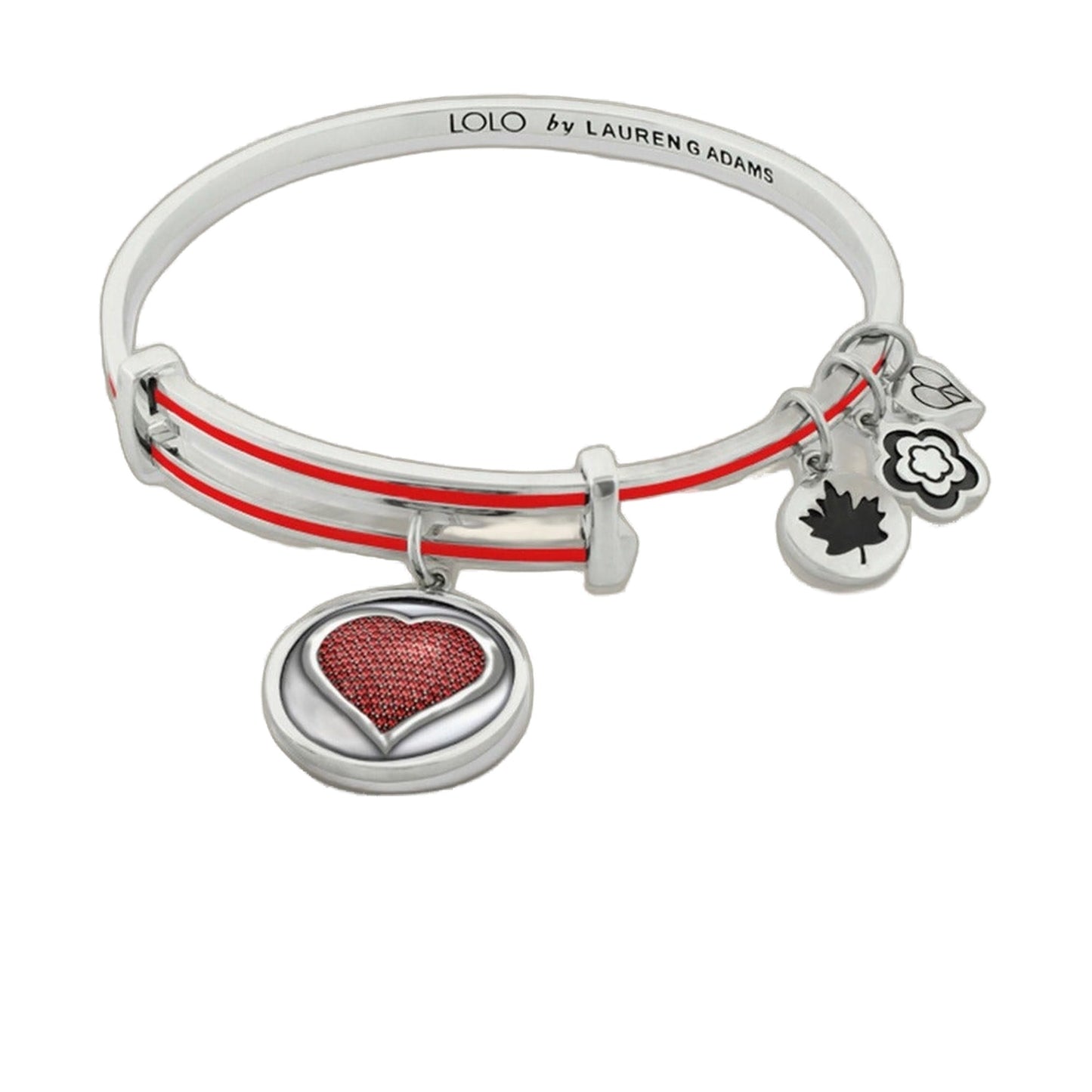 Lolo Red Pave Heart Bangle