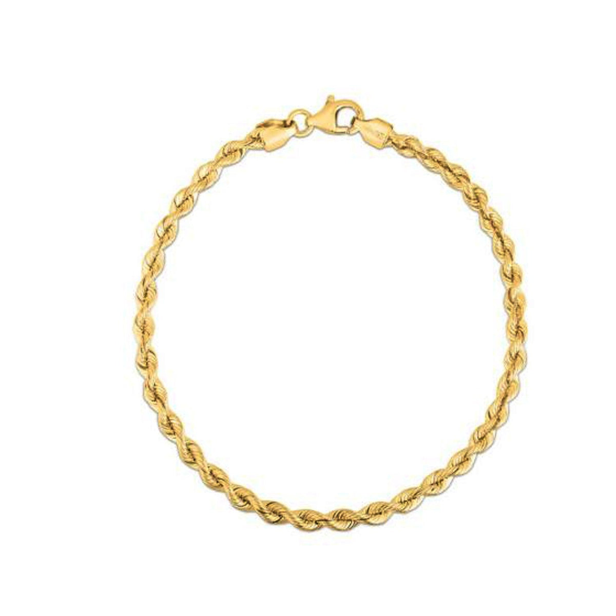 Silk Rope Chain Bracelet in 14k Yellow Gold (3.00 mm)