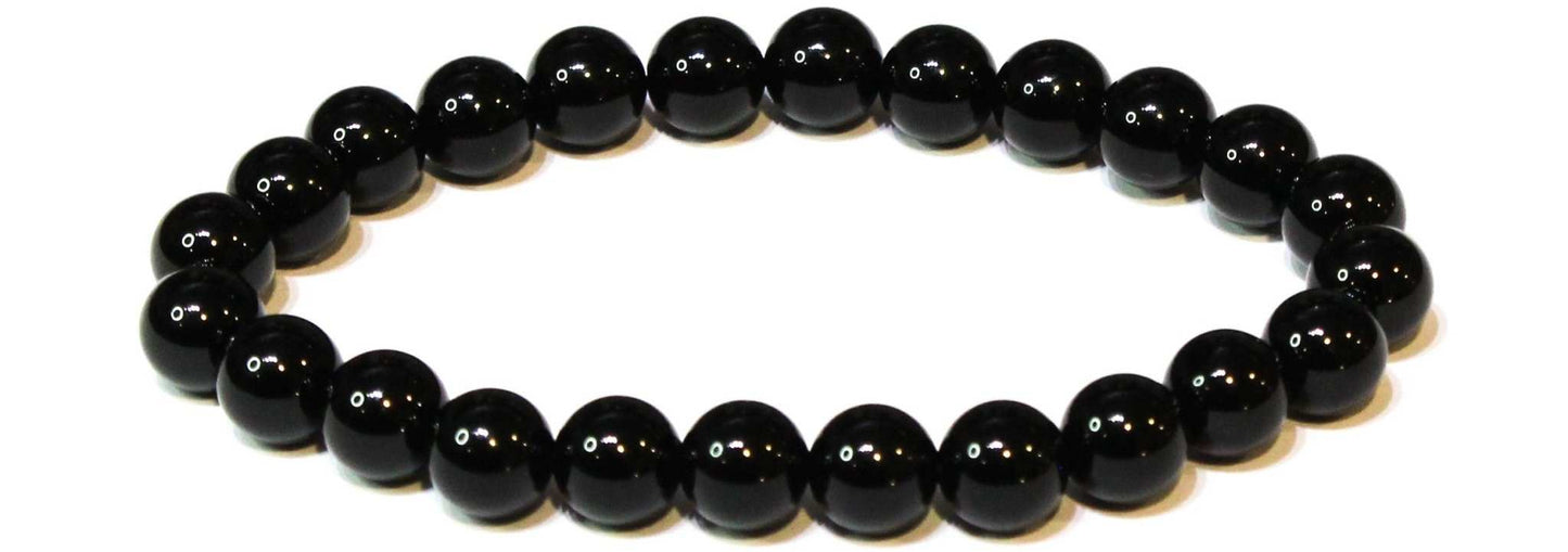 Black Onyx Round Bead Bracelet - Gentle Protection