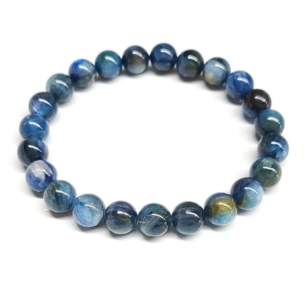 Blue Kyanite Round Bead Bracelet - Communication Elixir