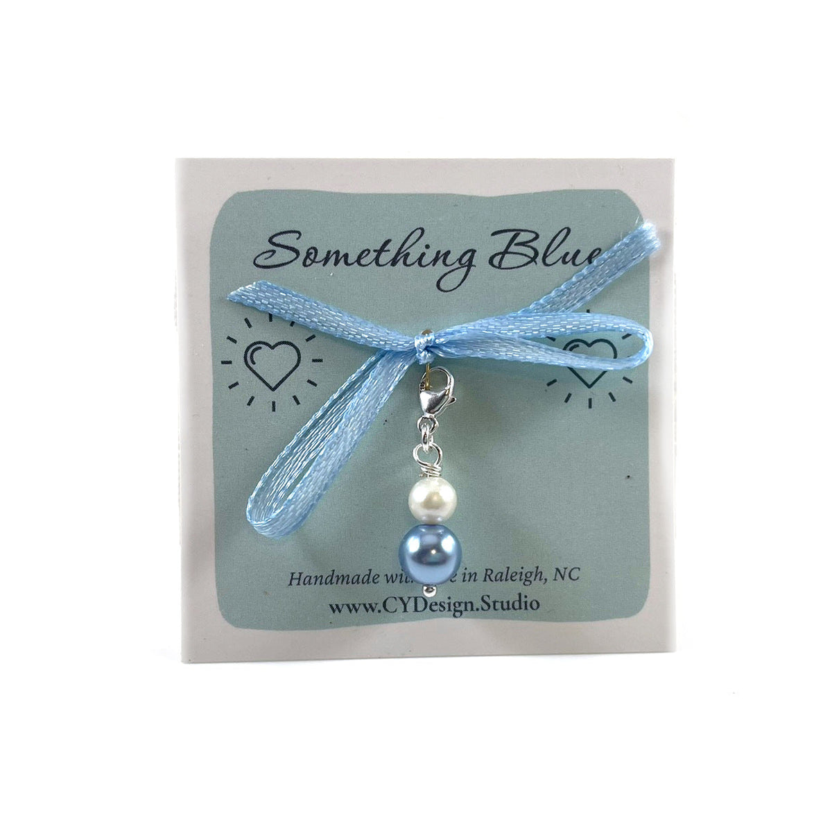 Something Blue Bridal Charm – Freshwater Pearl & Swarovski Clip-On