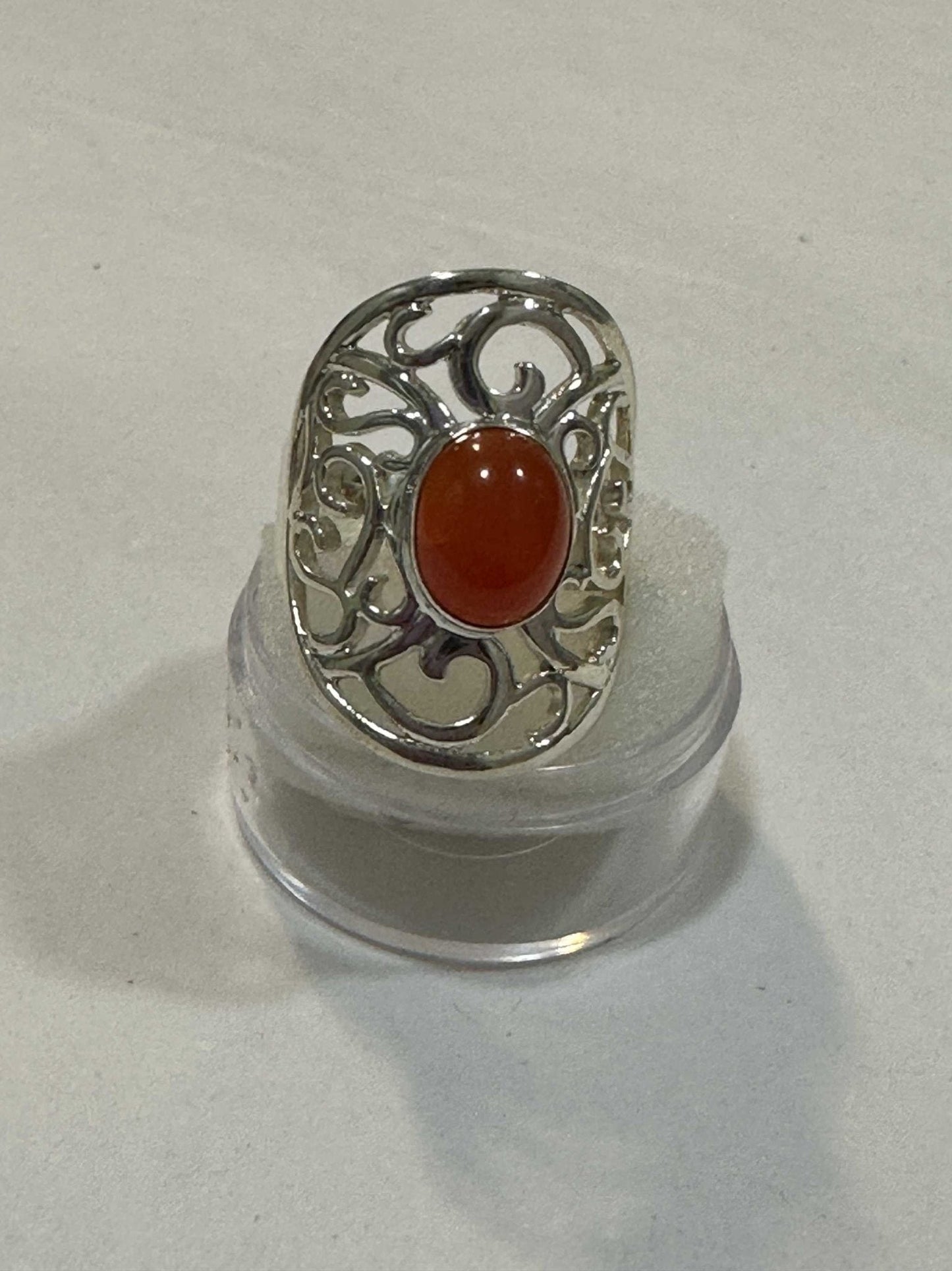 Carnelian Ring Size 7 "Web of Passion"