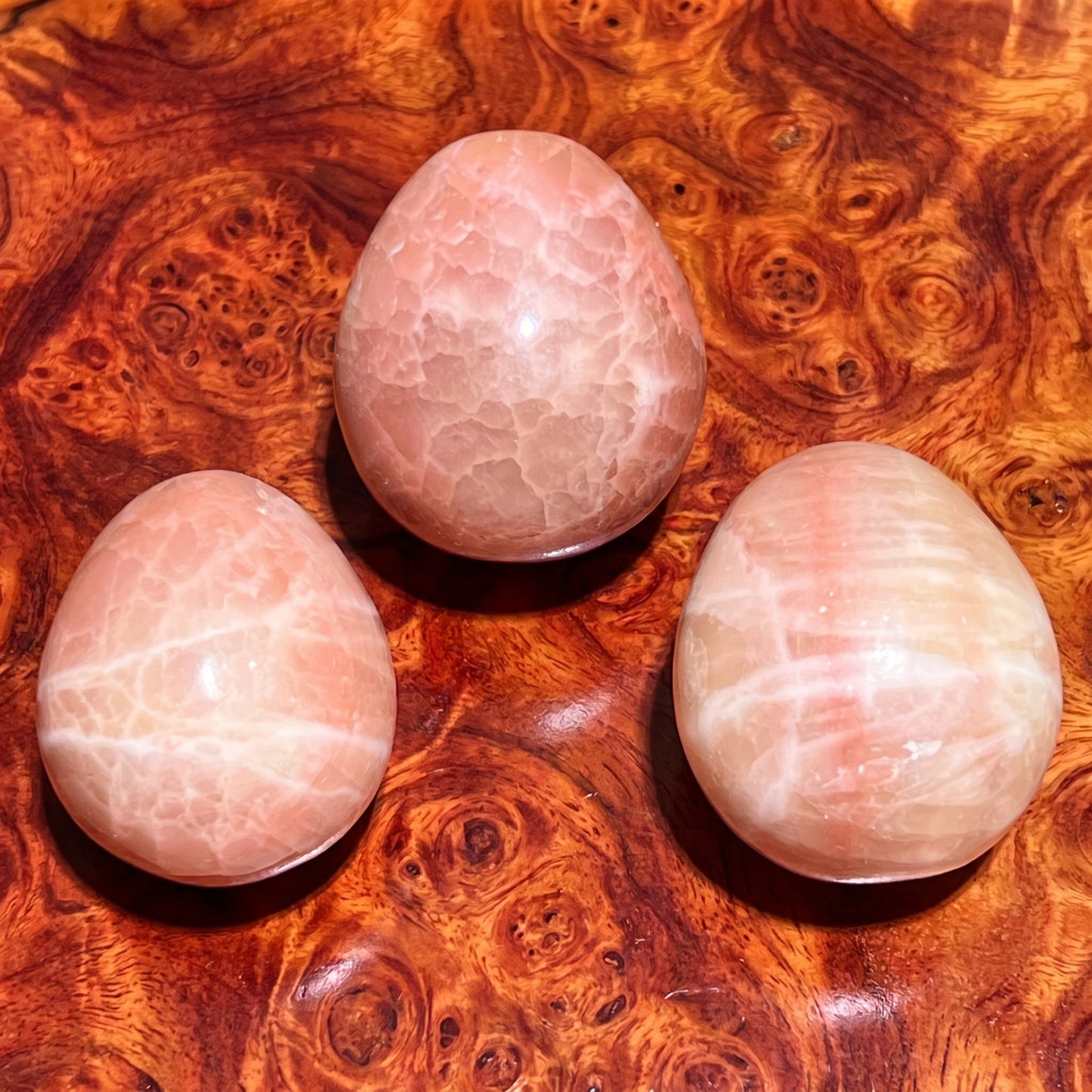 Red Calcite Crystal Egg Polished Carving