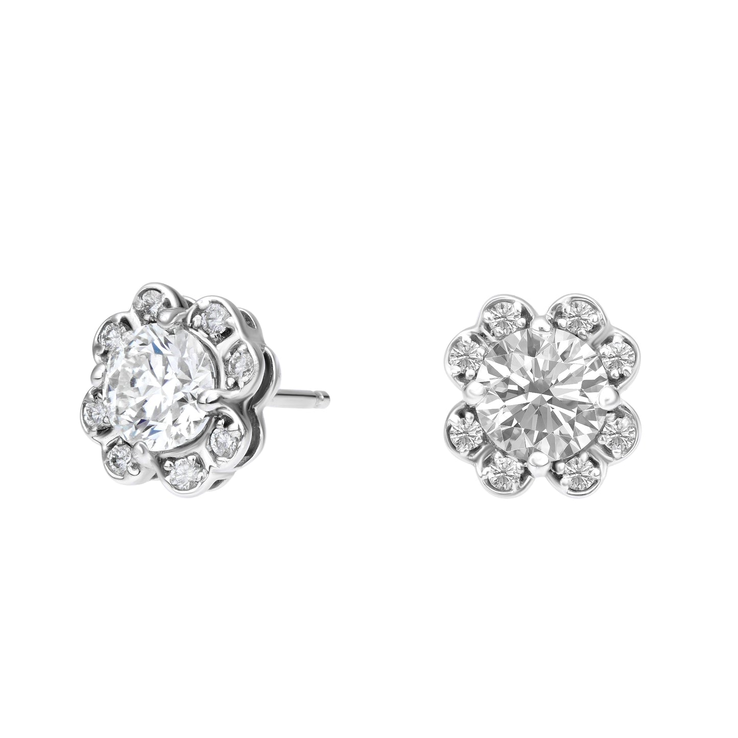 Stud Center Clover Flower Earrings