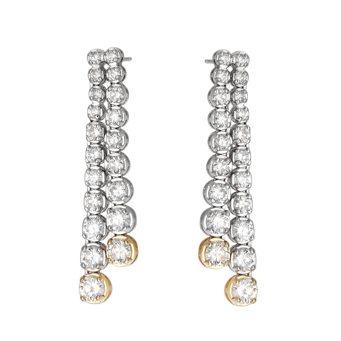 Double Line Graduated Buttercup Drop Earrings
