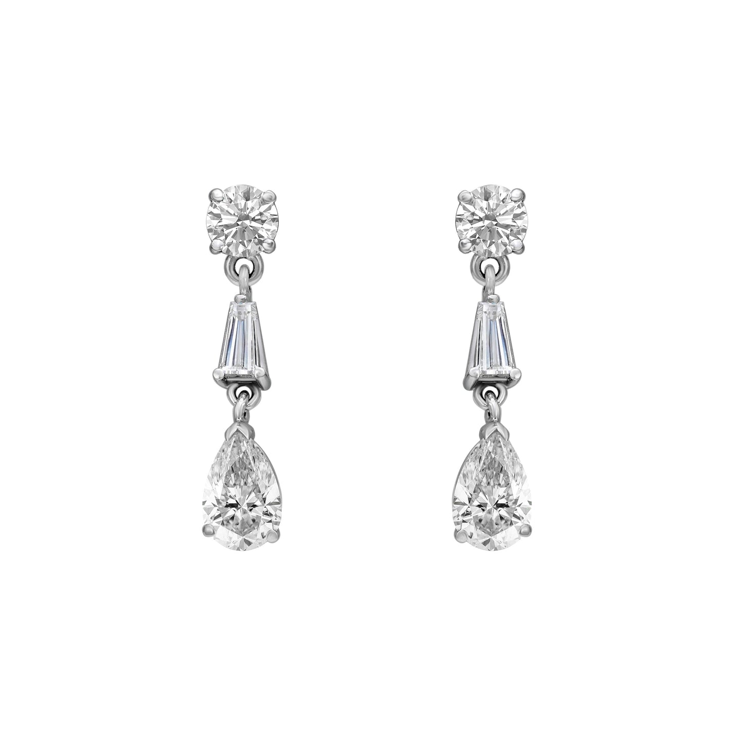 Pear & Baguette Drop Earrings
