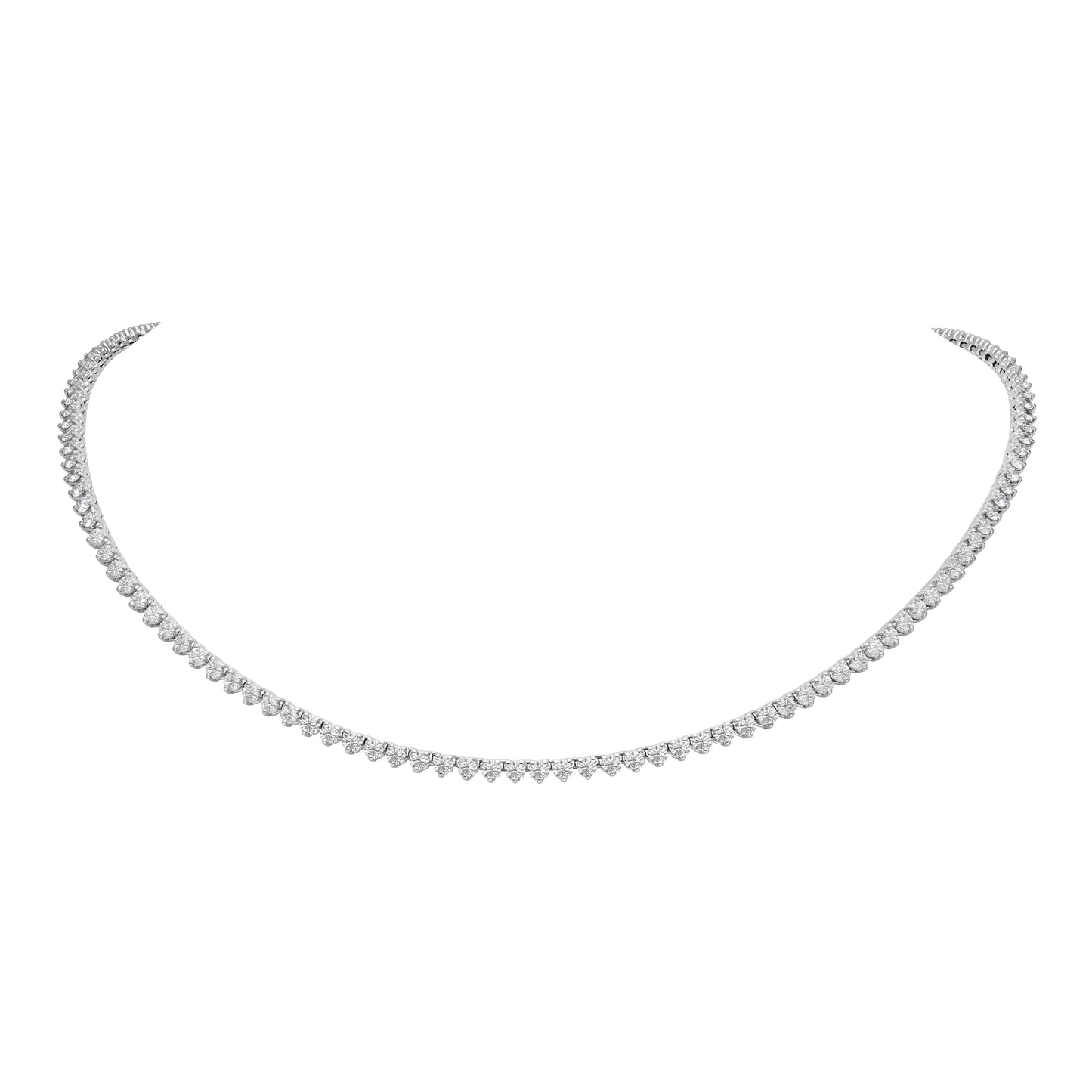 3 Prong Classic Tennis Necklace