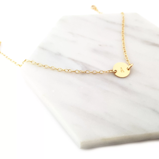 Initial Bracelet - 14k Gold Filled Monogram Bracelet - Single Initial Bracelet - Dainty Gold Chain Bracelet - Gift for Her - Personalized