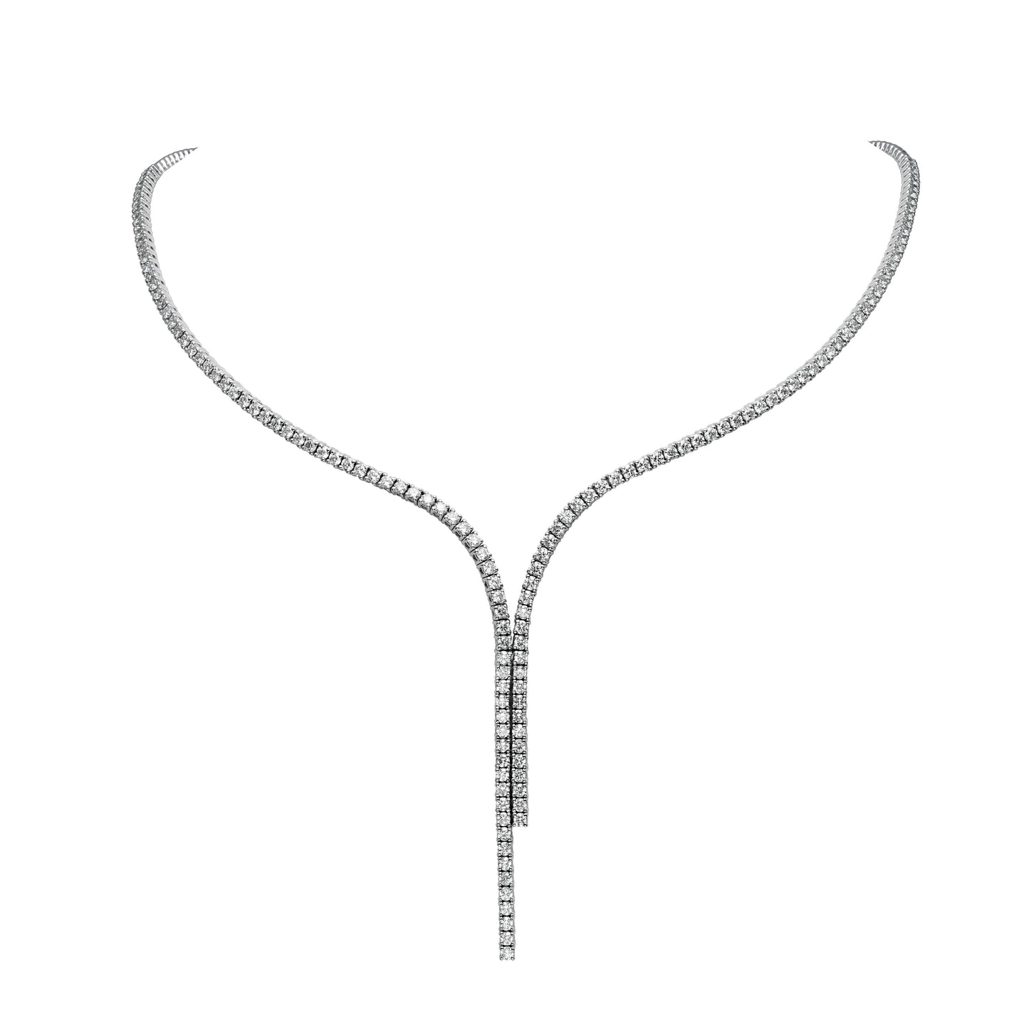 Y Half Tennis Necklace