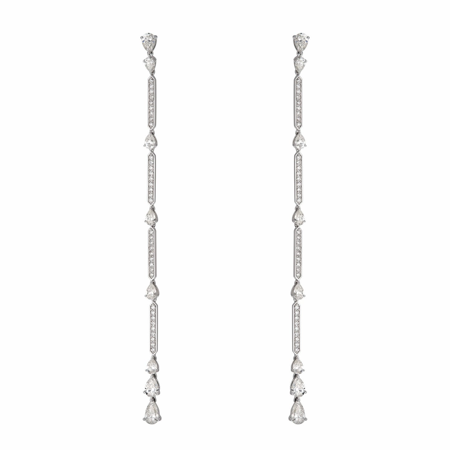 Pear One Line Drop Earrings