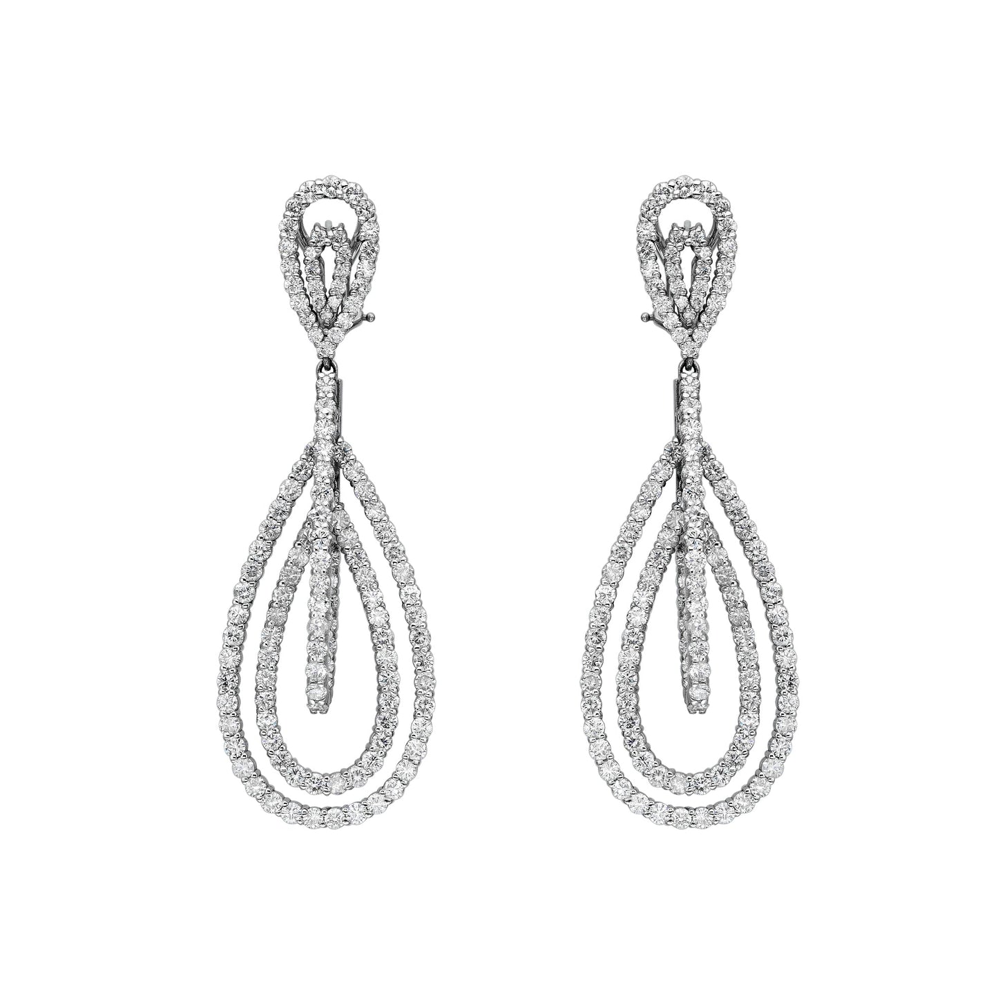 Double Open Pear Dangle Earrings