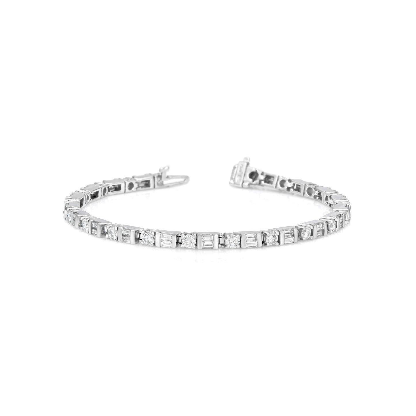 Round & Baguette Alternating Bracelet