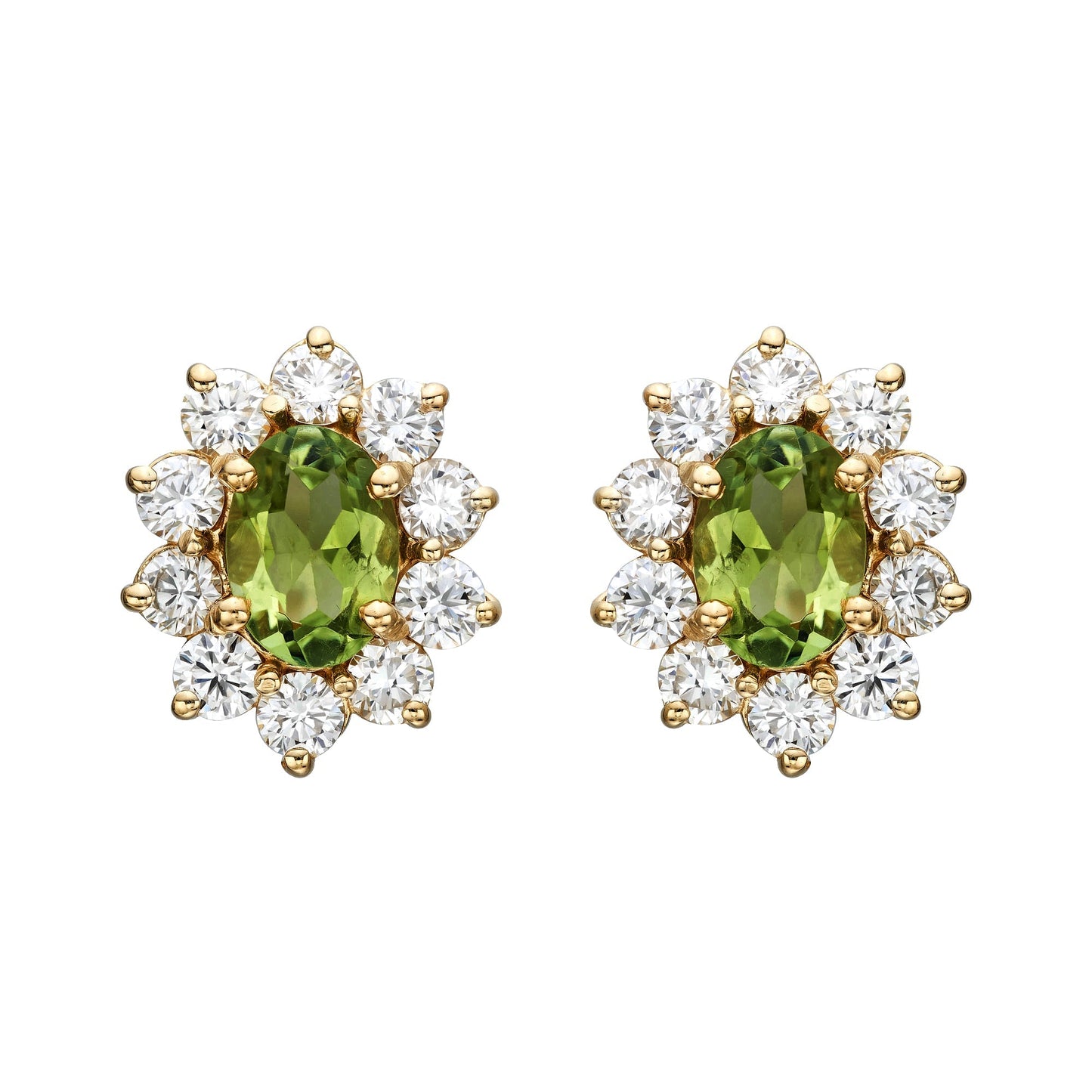 Multicolor Oval Halo Earrings