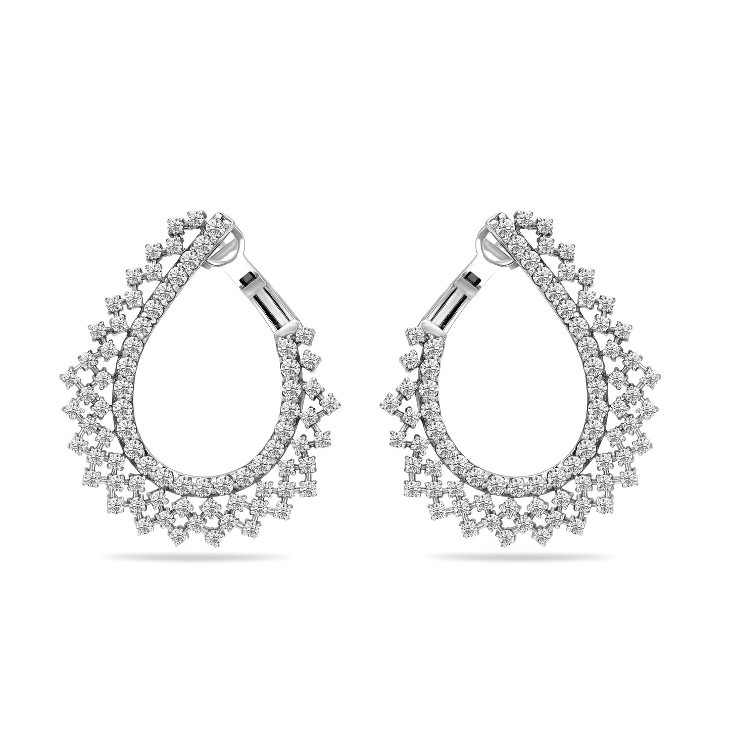 Front Pear Shape Outline Scatter Hoops
