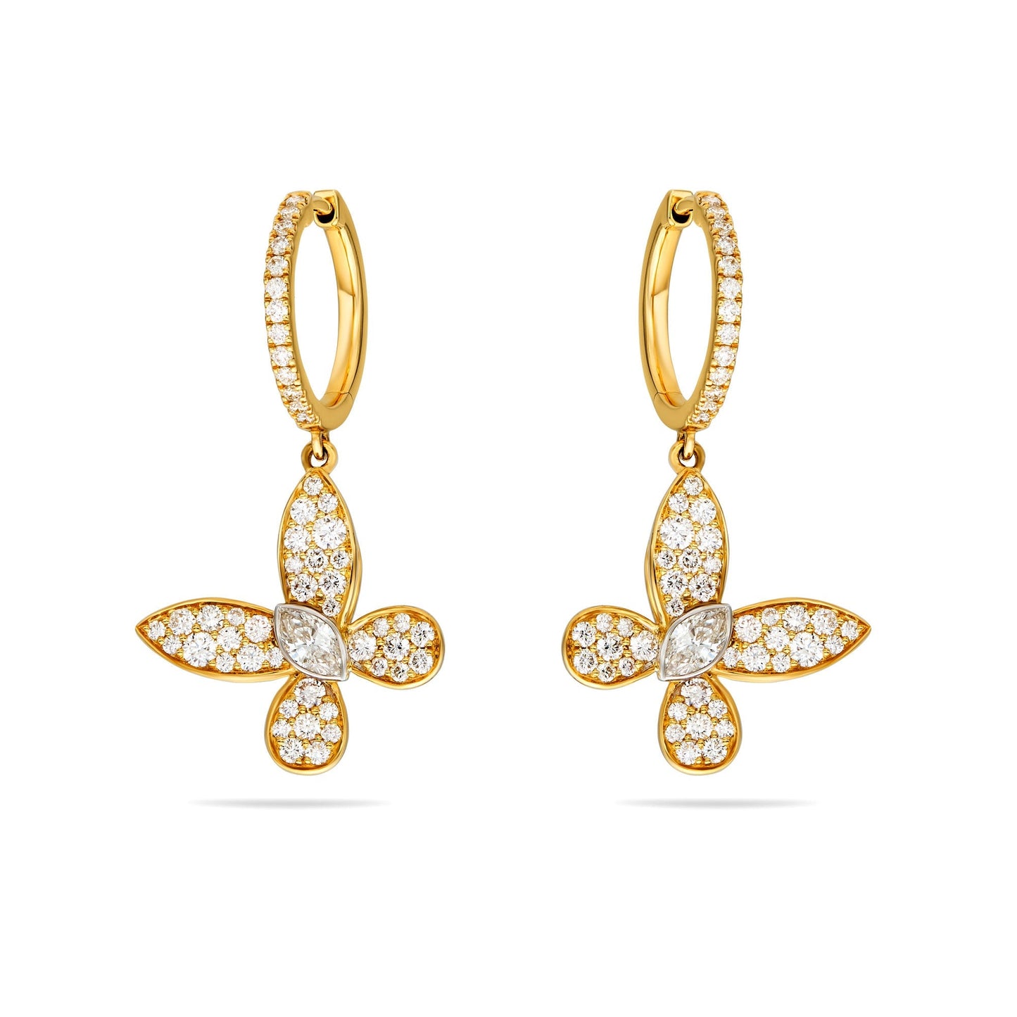 Butterfly Dangle Hoop Earrings