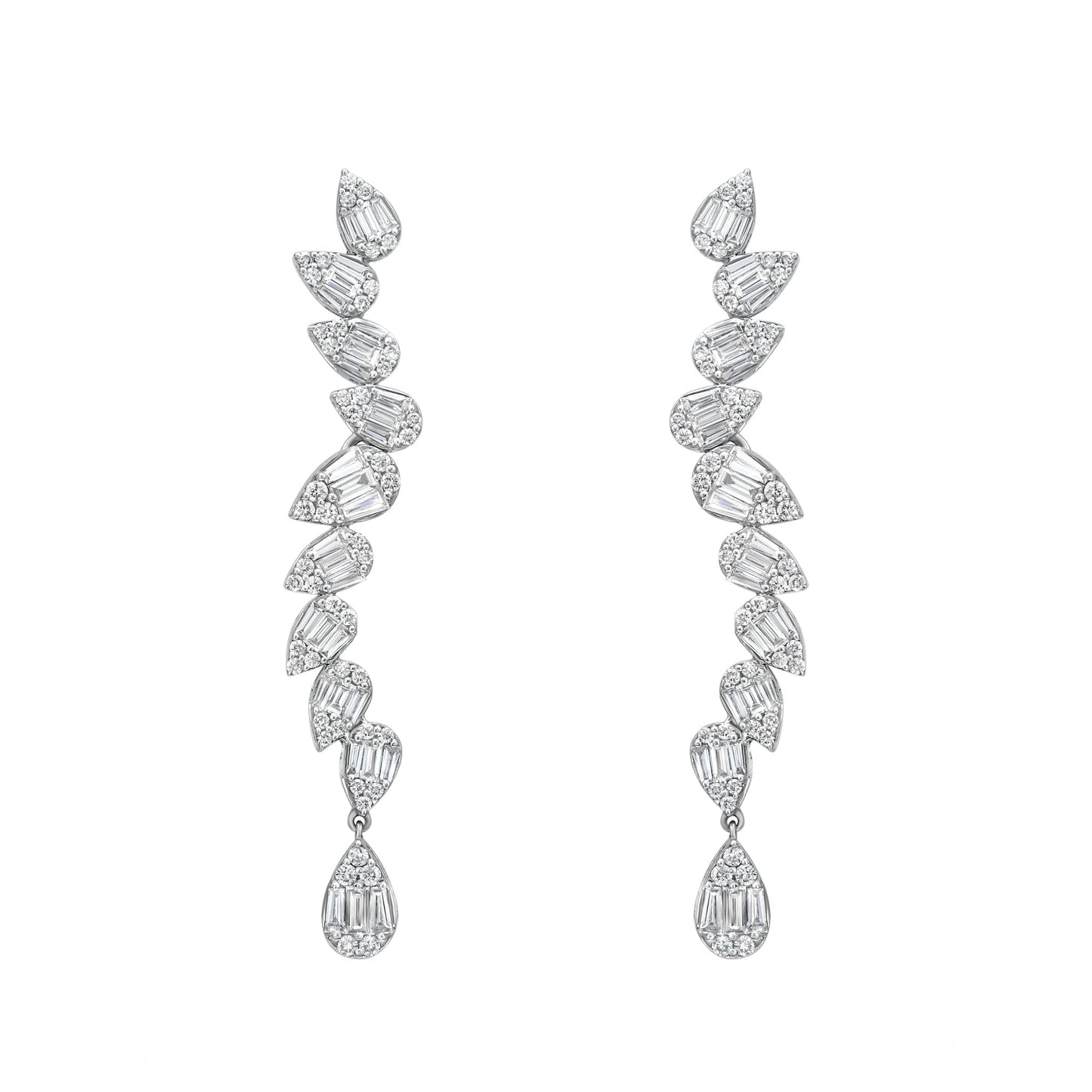 Pear Illusion Wave Earrings