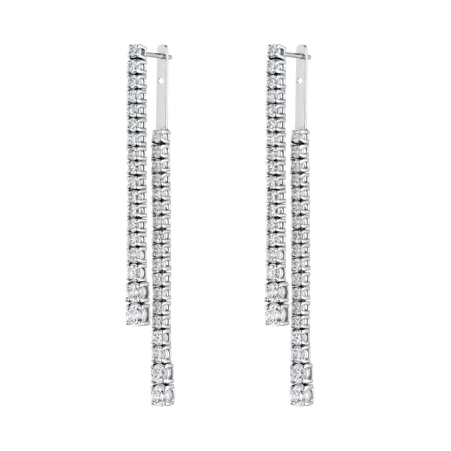 One line Drop Front To Back Jacket Earrings