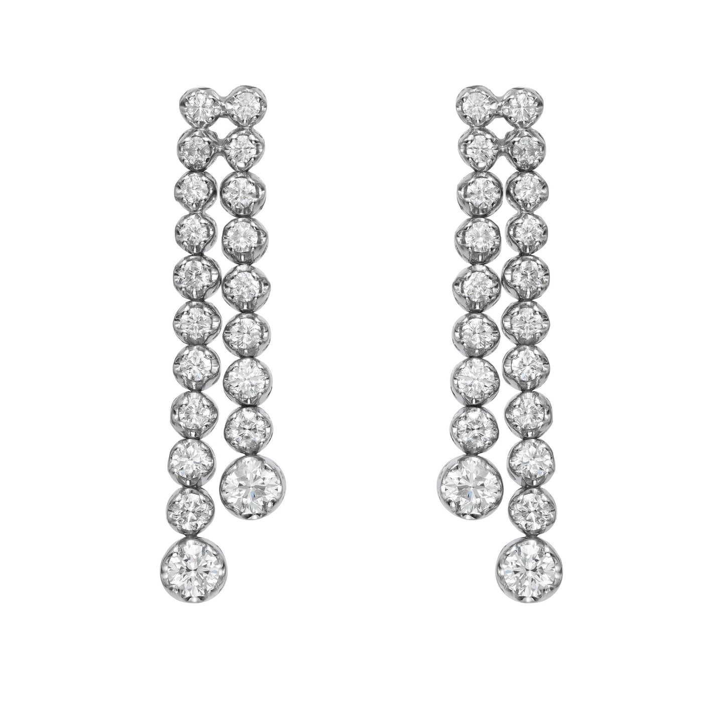 Double Line Buttercup Graduated Drop Earrings