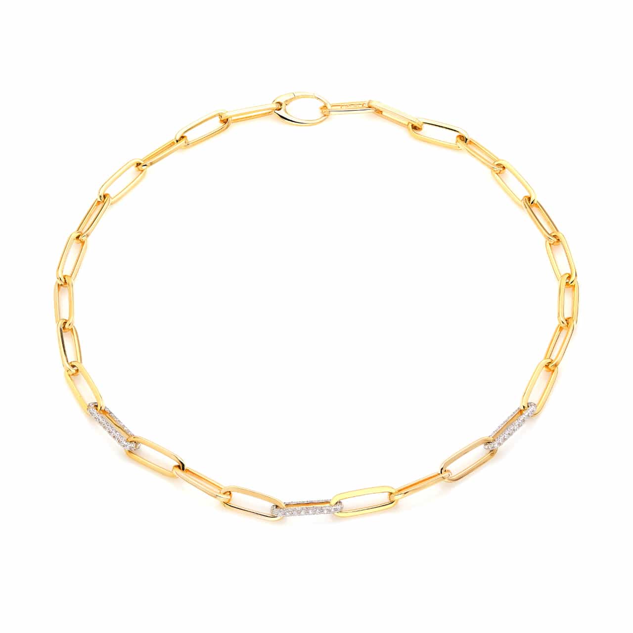 3 Diamond Link Tennis Necklace