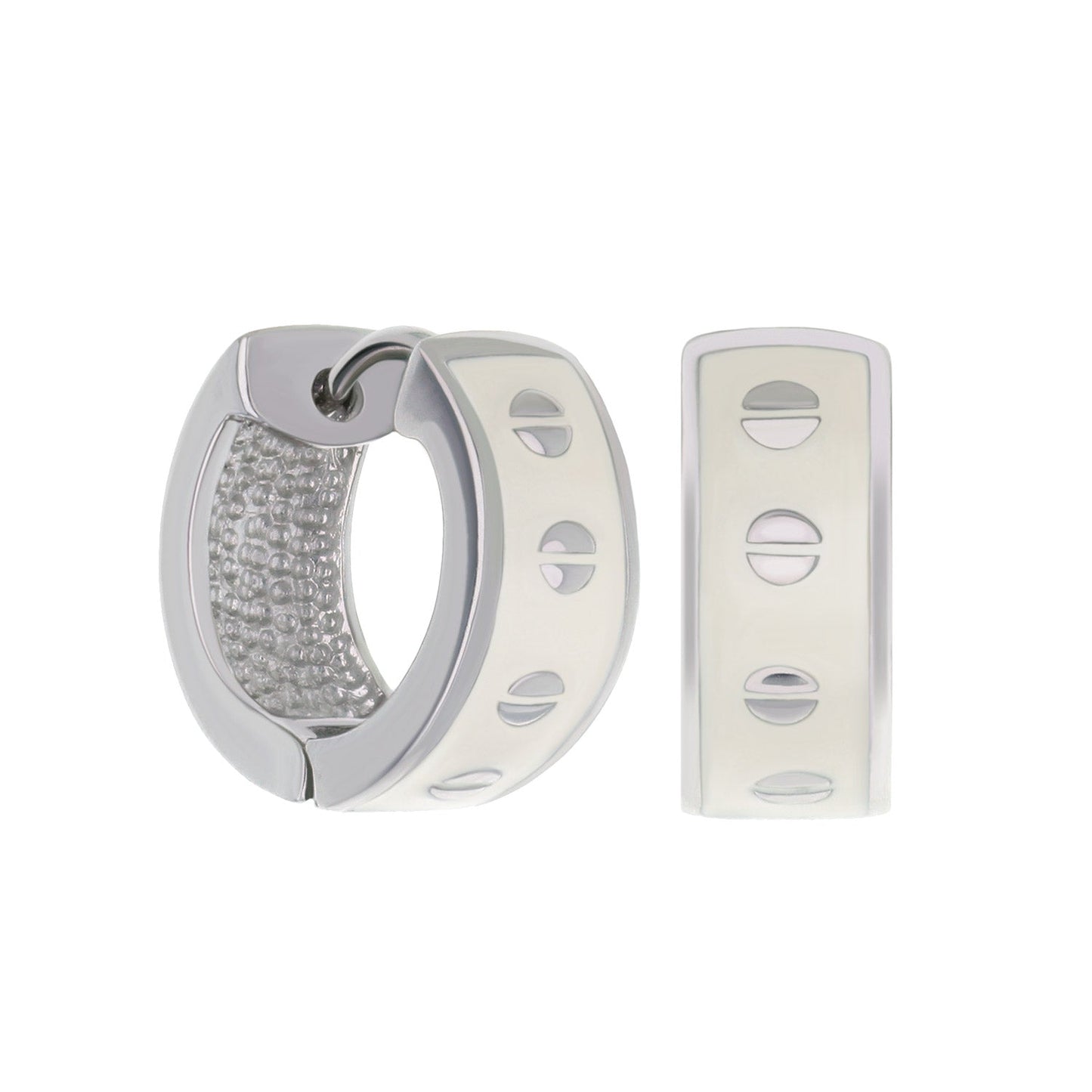 Enamel Huggie Earrings