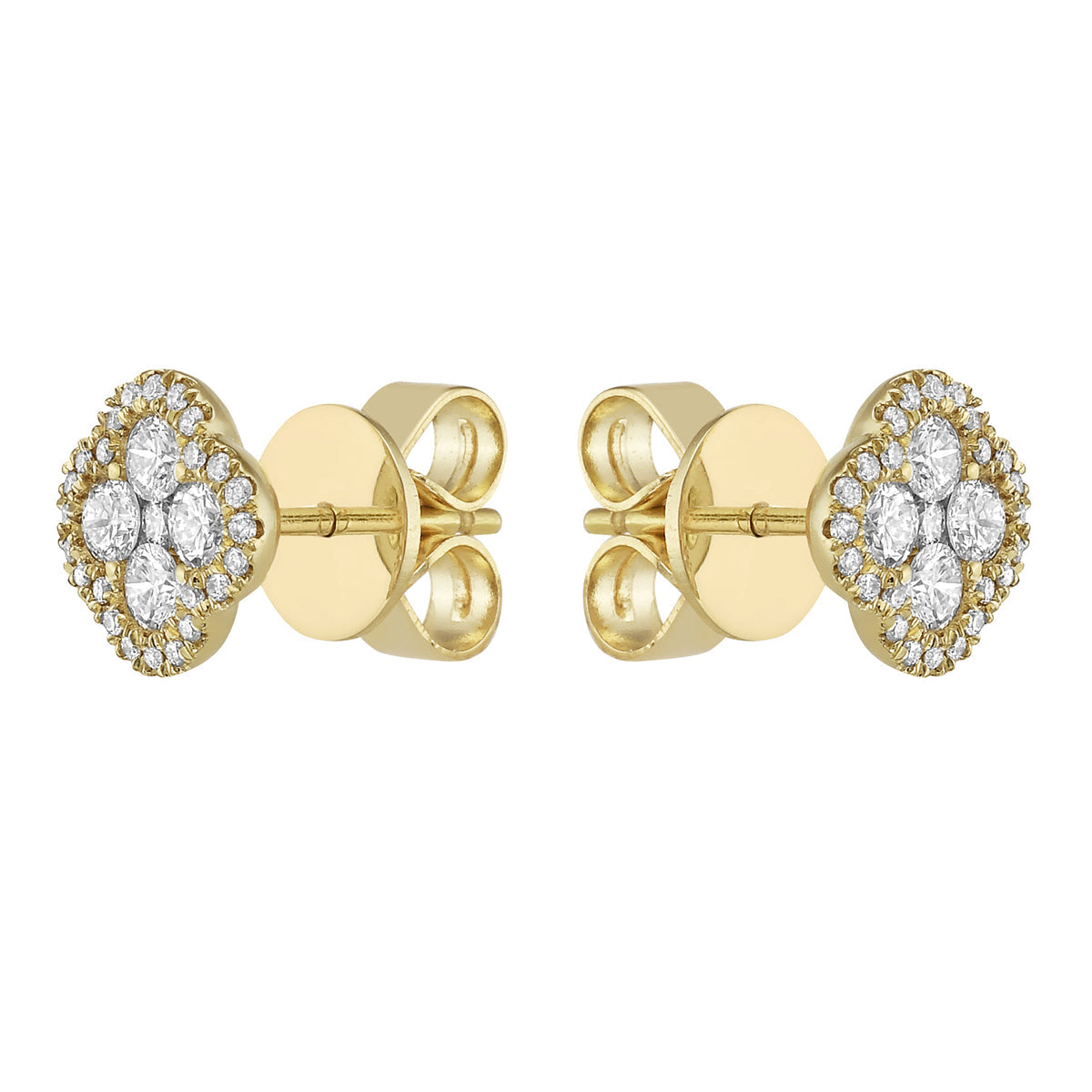 18K Yellow Gold Diamond Stud Earrings, 0.42ct