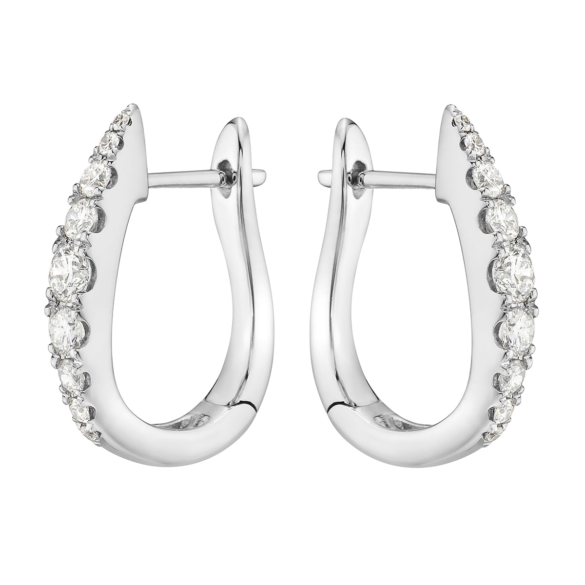 18K White Gold Diamond Hanging Earrings, 0.55ct