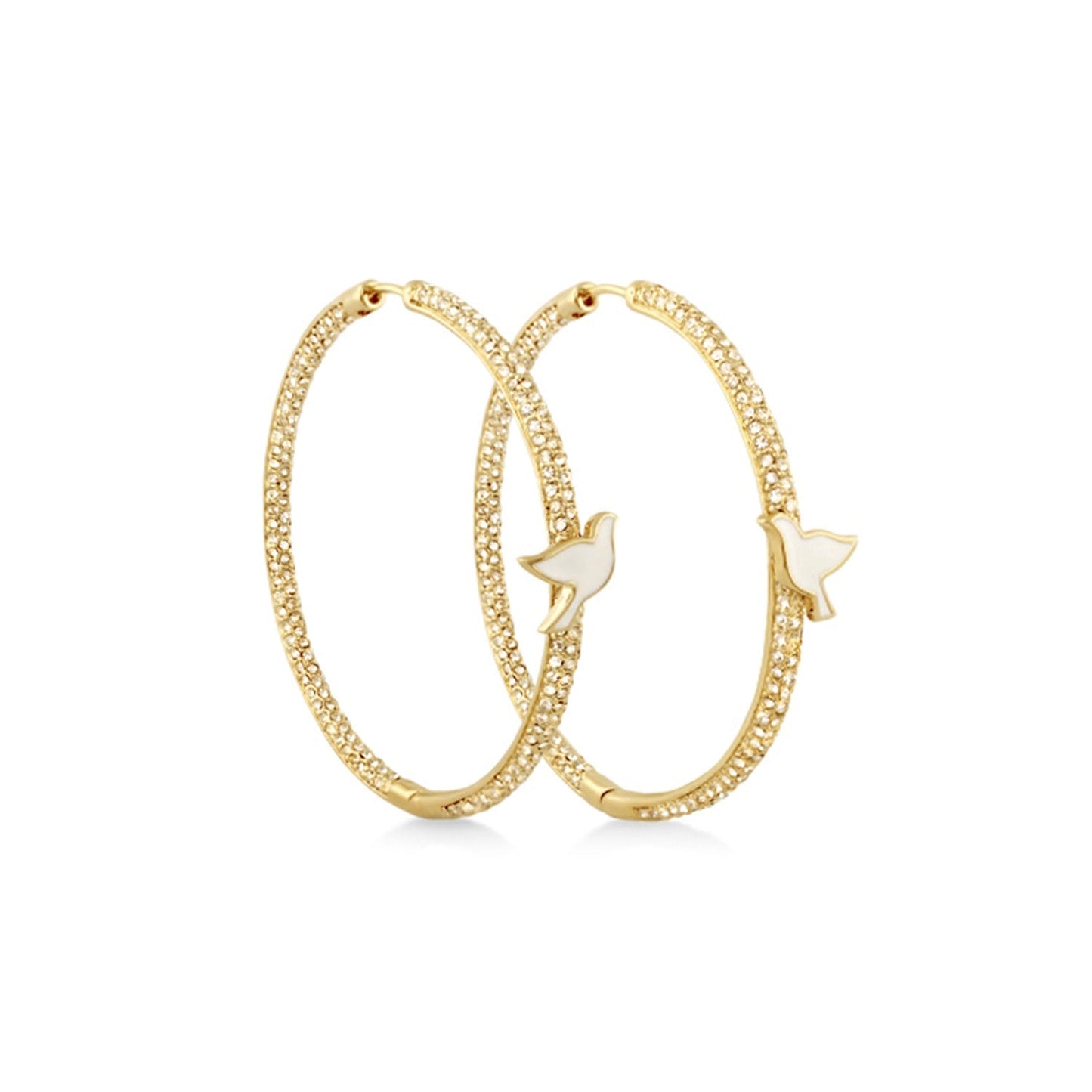 Peace and Dove Hoop Earrings