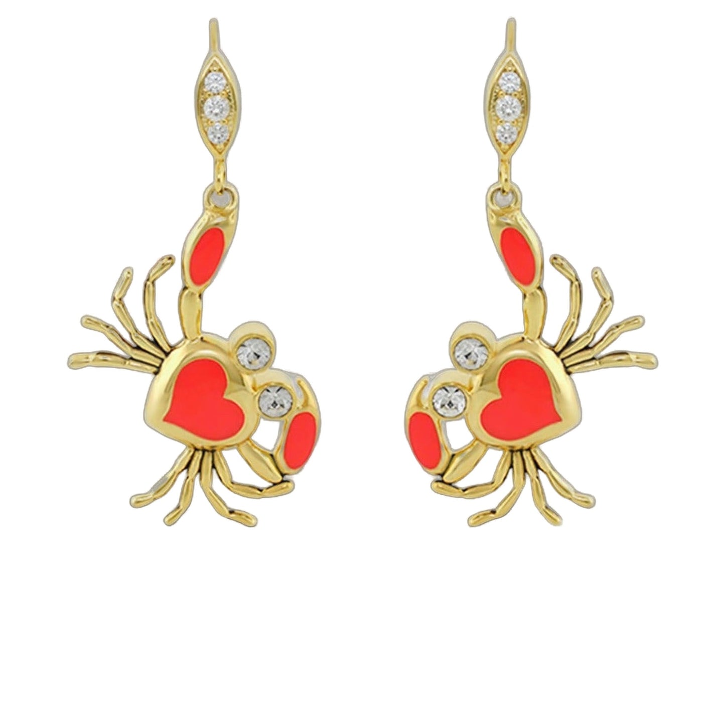 Eau Enamel Crab Earrings