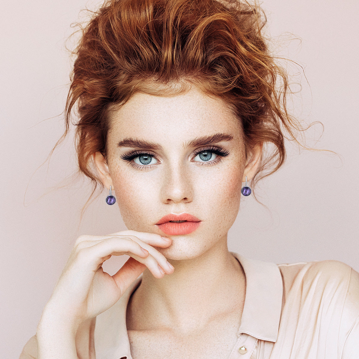 February Birthstone Color Earrings