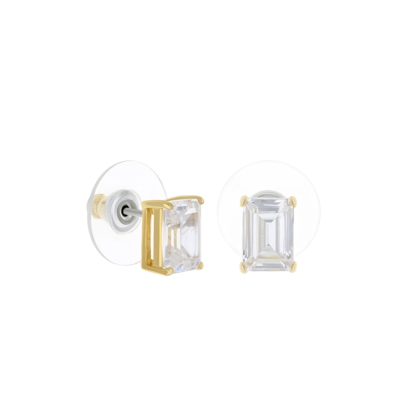 925 Emerald Cut Earrings 2.8 Ct