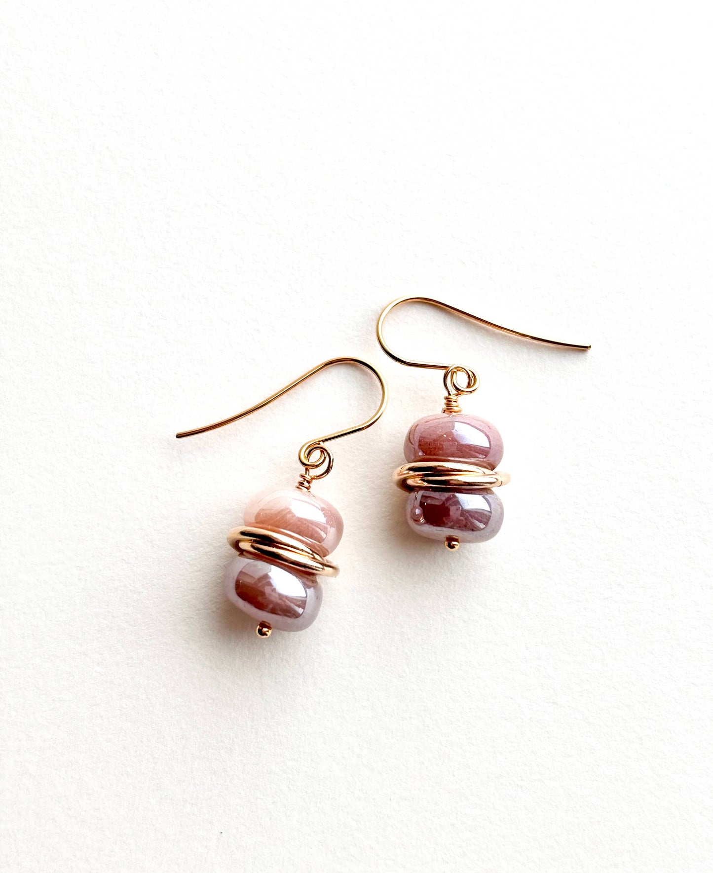 Peach Moonstone Earrings