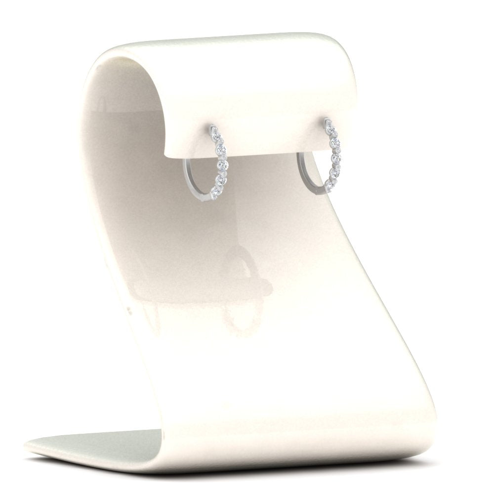 Floating Bezel Diamond Huggie Earring