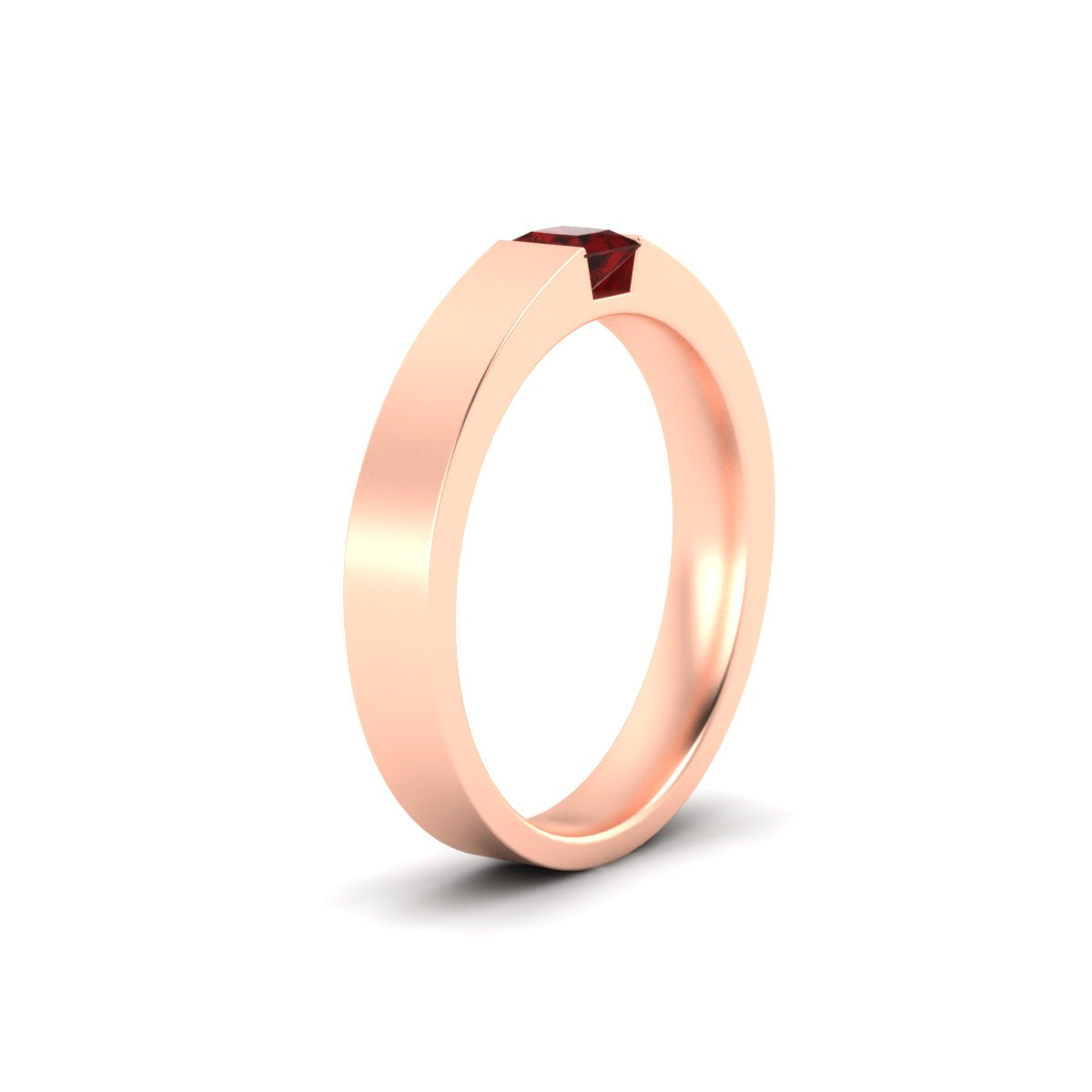 Half Bezel Solitaire Mens Engagement Ring