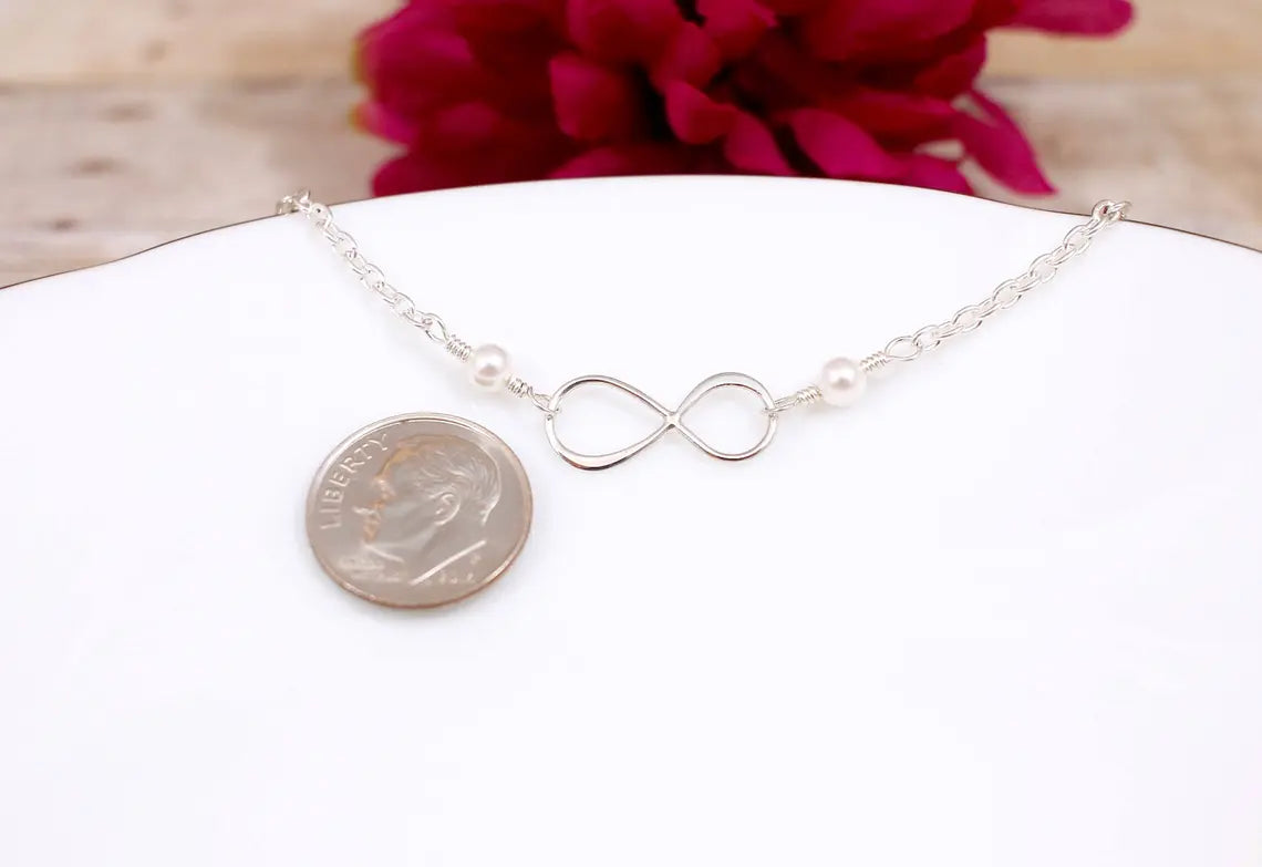 Infinity Pearl Bracelet – Sterling Silver & Freshwater Pearls