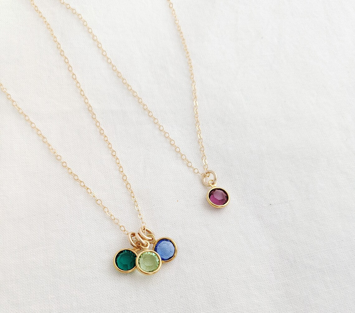 Gold Birthstone Necklace – Swarovski Crystals on 18" Gold Filled Chain