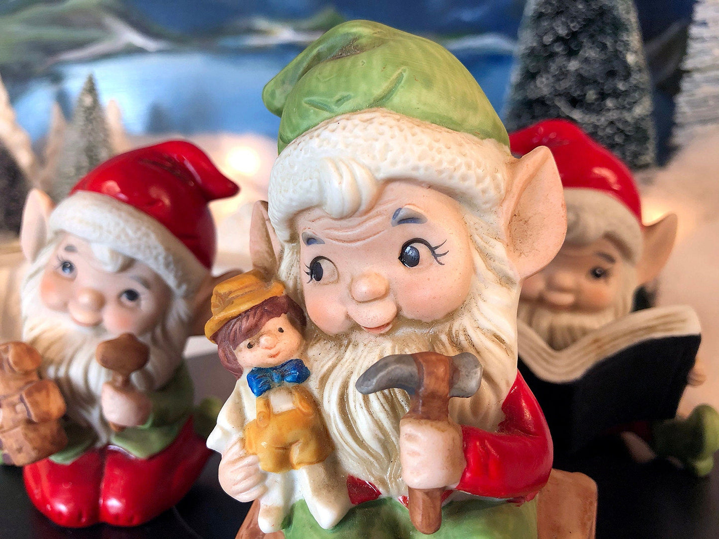 Department 56 Monks Christmas Figurines. Set of Three Merry Makers / Sebastian / Sigmond / Solomon.