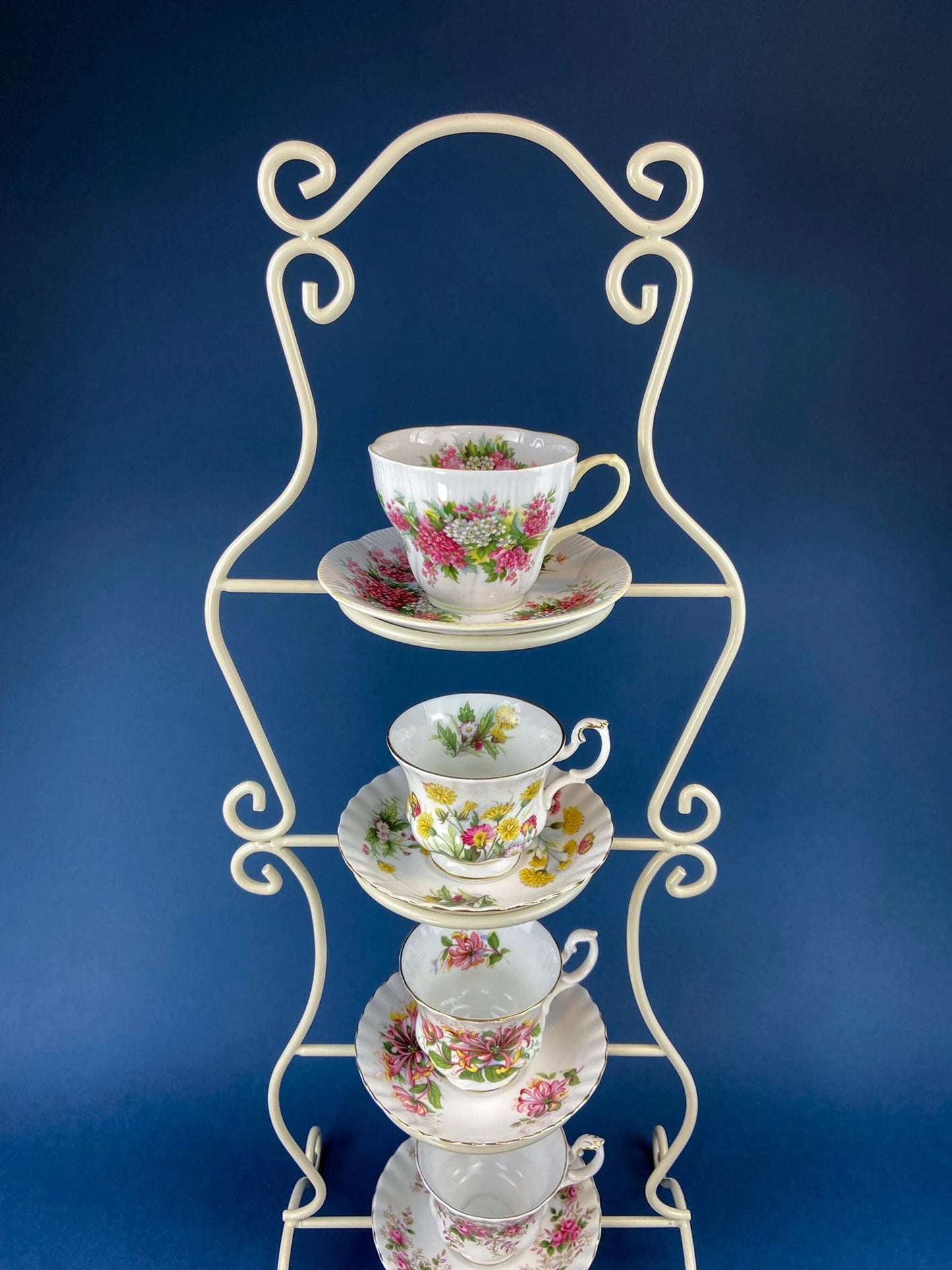 Contemporary Noritake White Cup and Saucer with Gold Rim. Classic Wedding Band China. Queen's Gold. Dining Room Decor. Minimal Design.