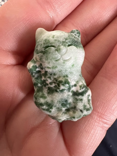 3cm Tree Agate Crystal Cat