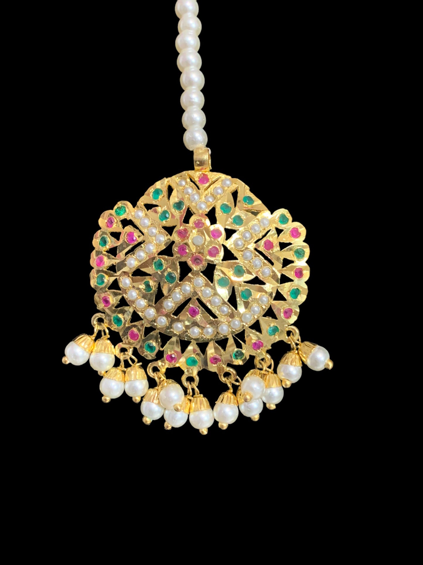 DJTK91 JIA jadau ruby emerald tika in pearls ( READY TO SHIP )