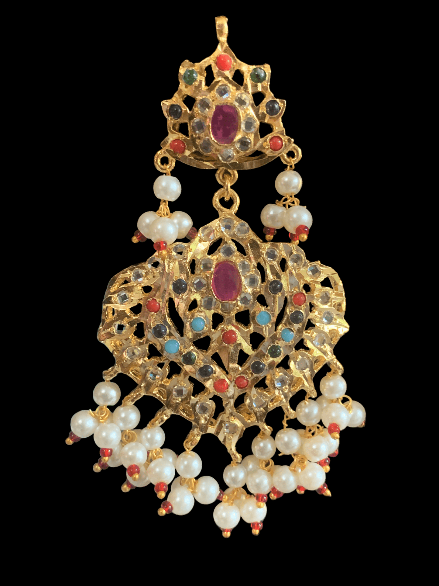 DER214 Ekta navratan earrings (READY TO SHIP)