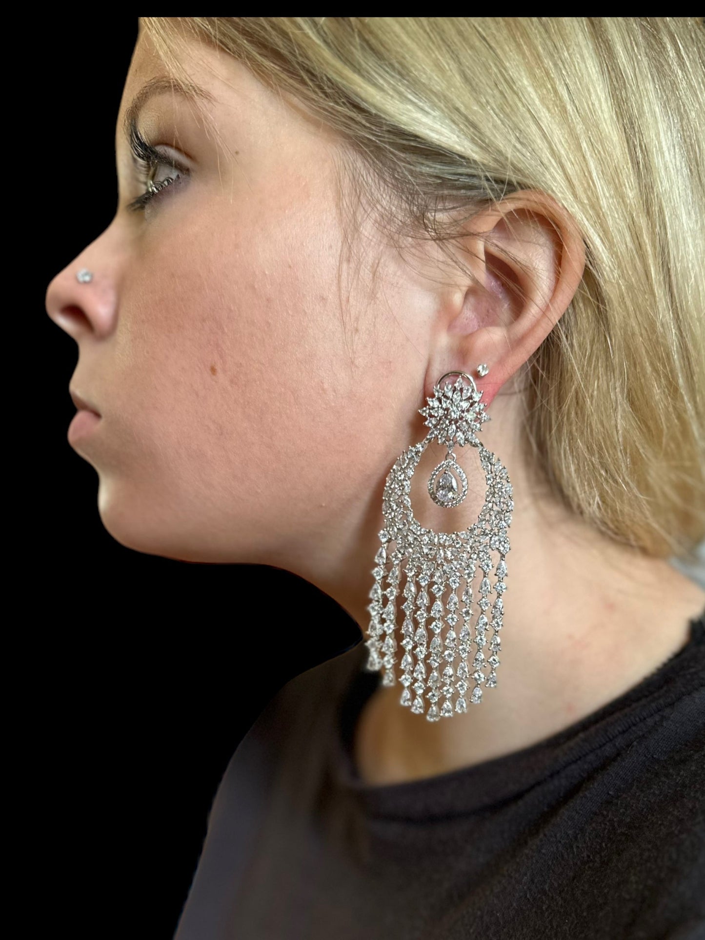 DER502 Elise silver plated earrings ( READY TO SHIP )
