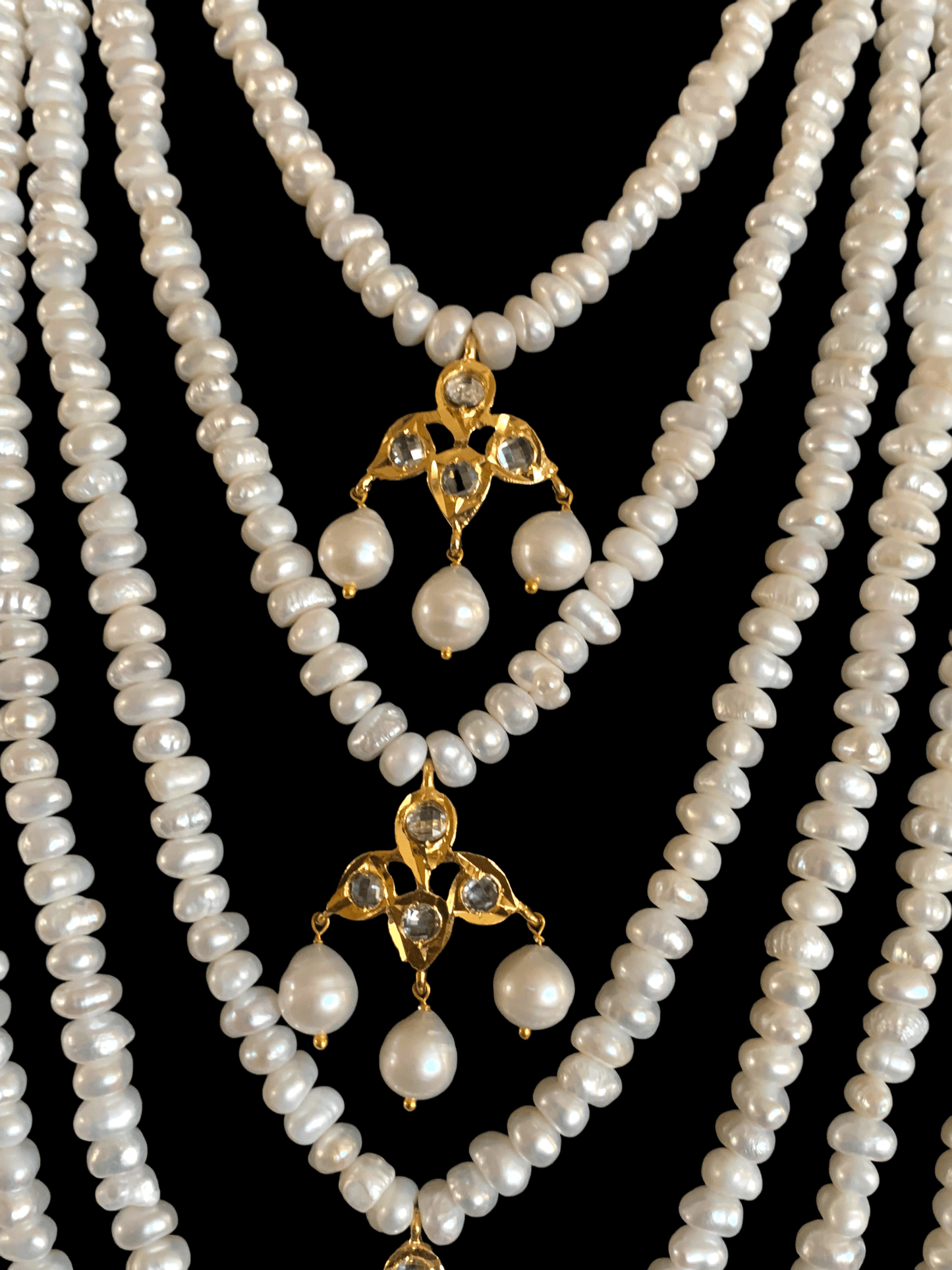 SAT64 Hyderabadi satlada in fresh water pearls ( READY TO SHIP )