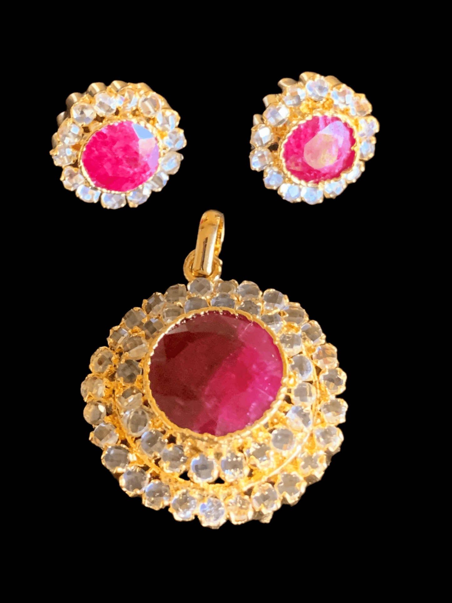 PS453 Pendant set with ruby ( READY TO SHIP )