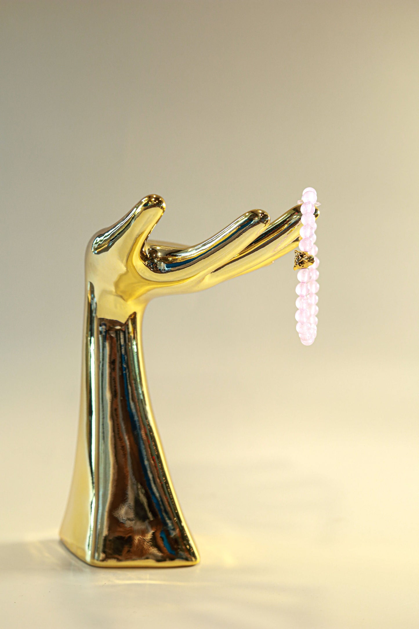 Rose Quartz Crystal Bracelet • Gold Cheetah