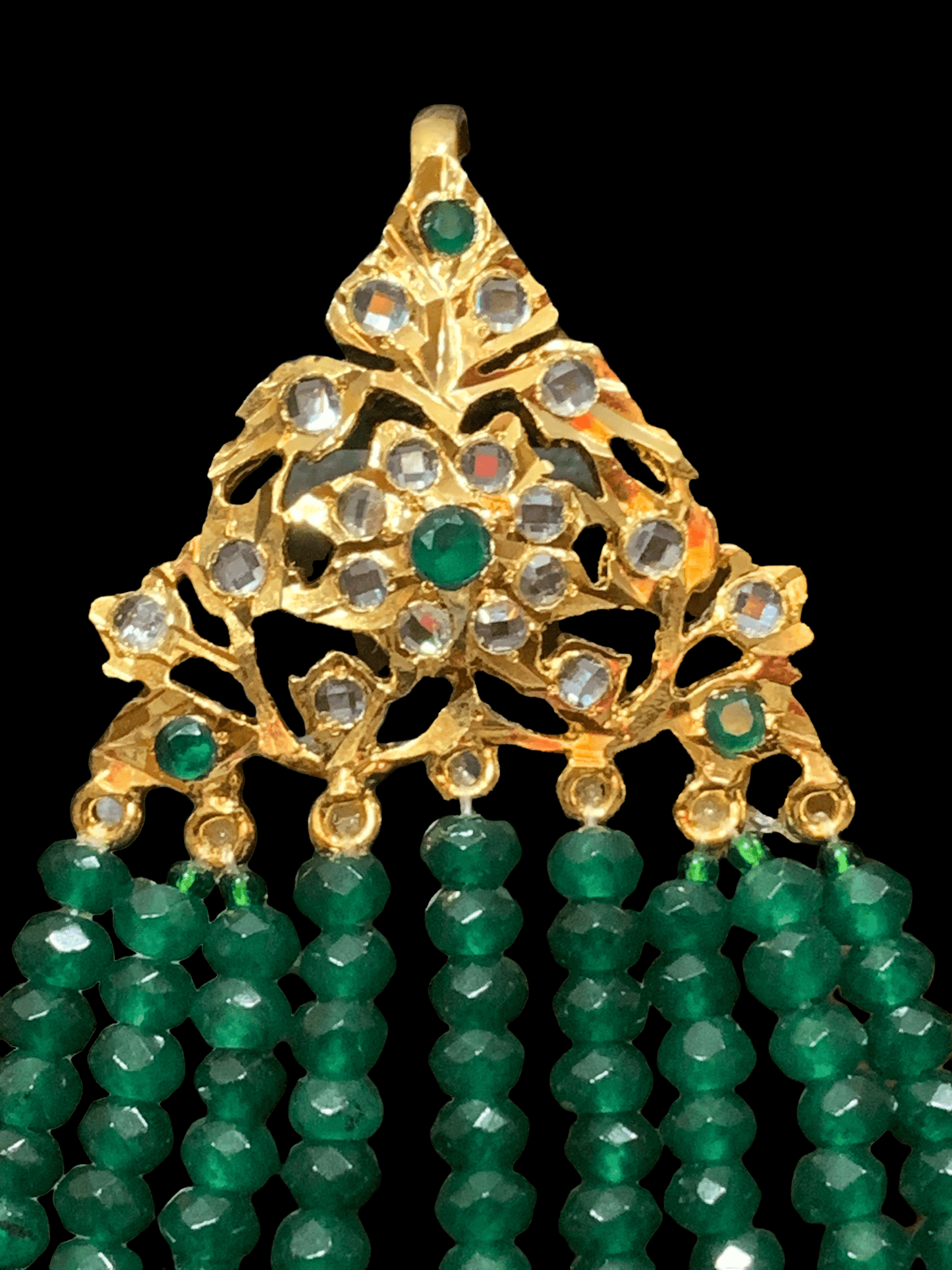 Abira jhoomar in green beads ( READY TO SHIP )