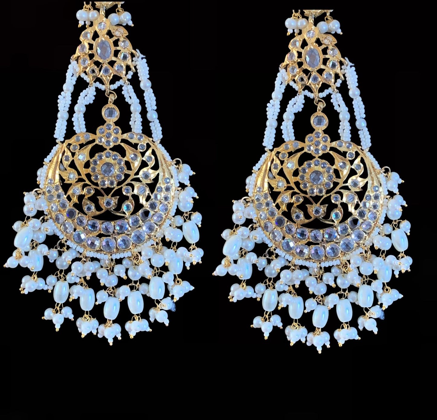 Romana pearls statement jhoomar earrings (SHIPS IN 4 WEEKS )