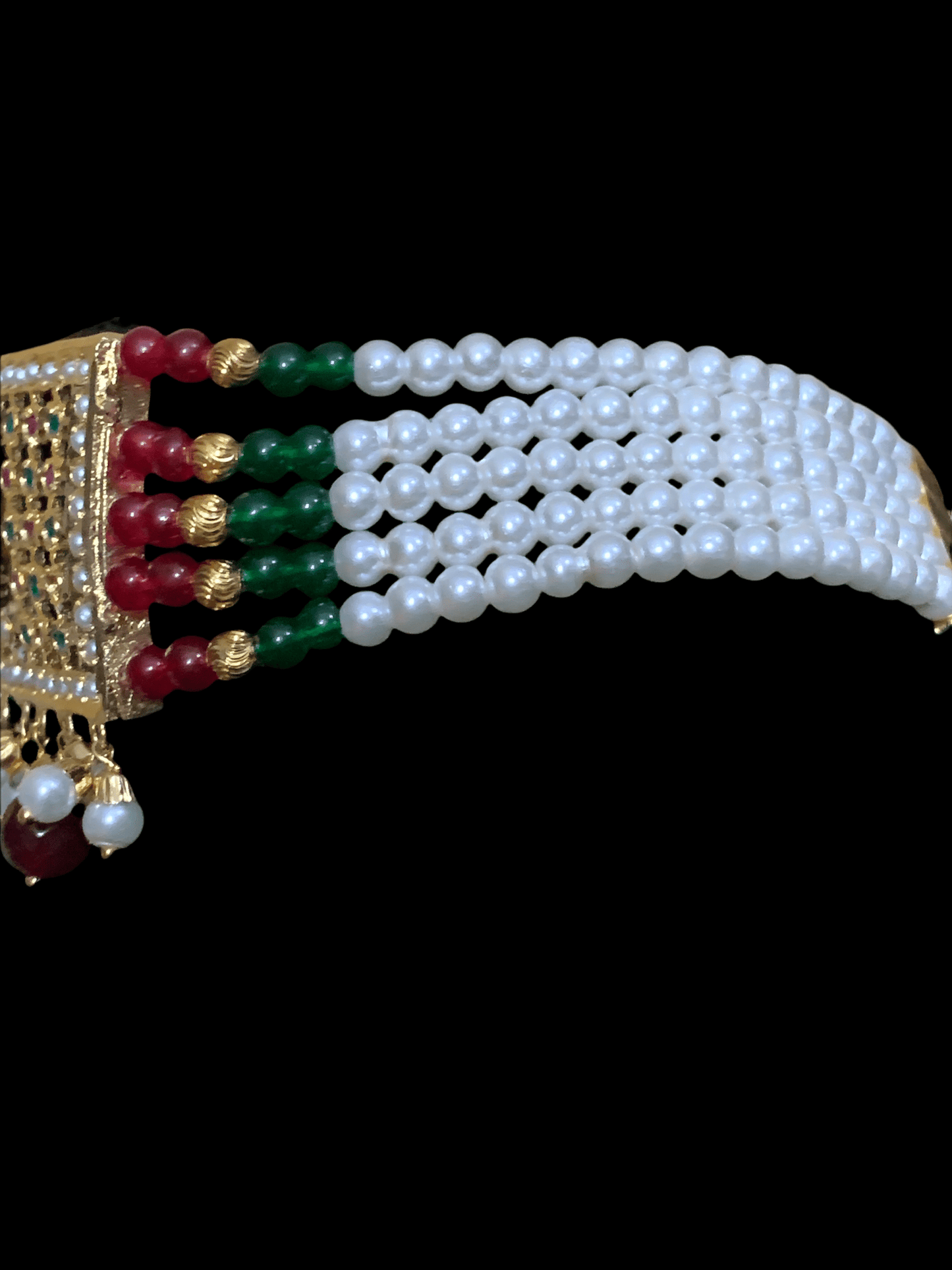 C312 Medha jadau choker in ruby emerald ( READY TO SHIP)