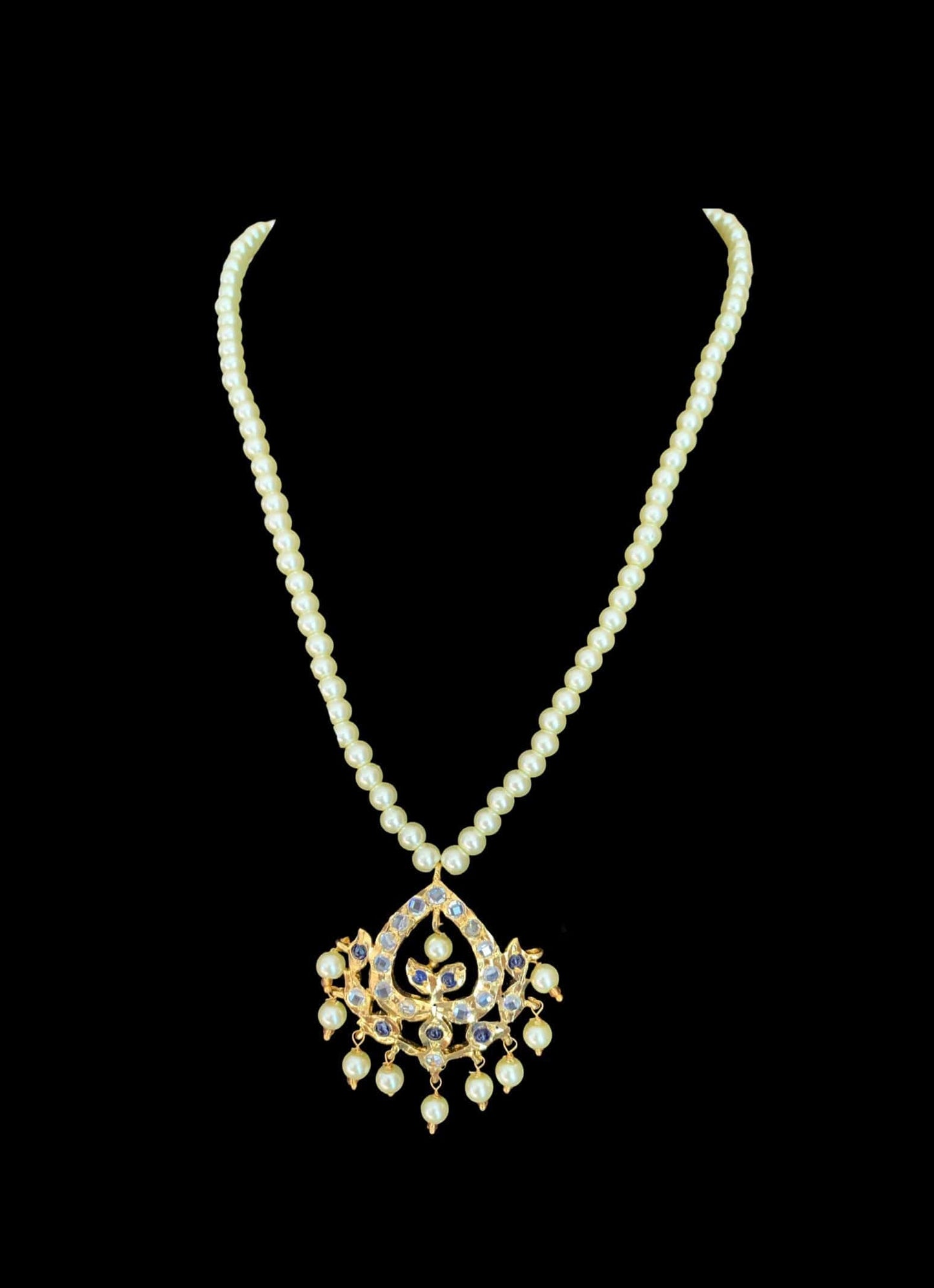 Diana sapphire pendant set with Chandbali(SHIPS IN 4 WEEKS )
