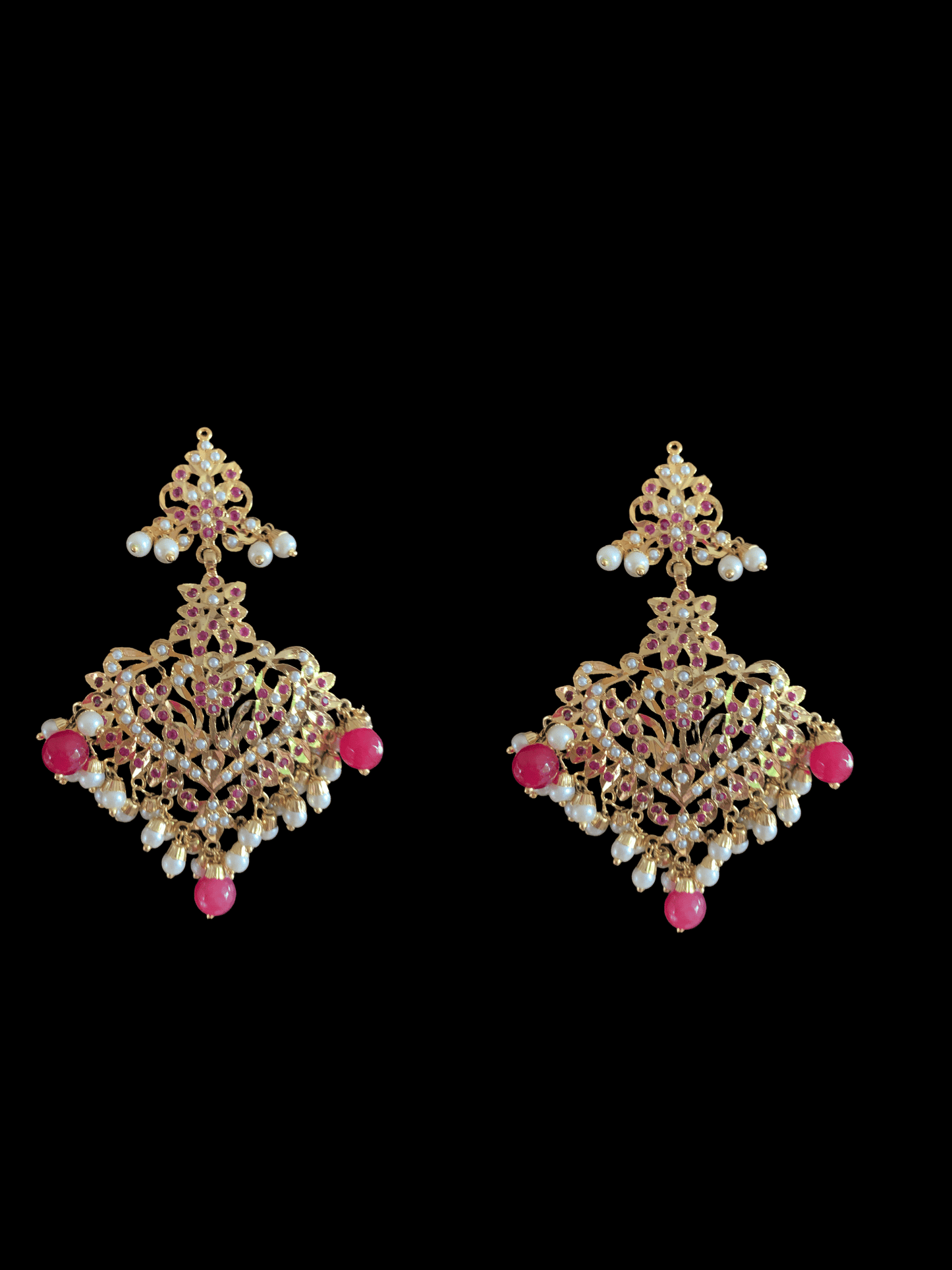DJET57 Afreen Ruby earrings tika ( READY TO SHIP )